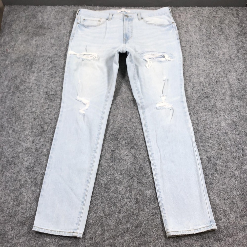 PacSun Stacked Skinny Jeans Mens 34x32 Light Wash Slim Distressed Denim Casual